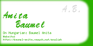 anita baumel business card